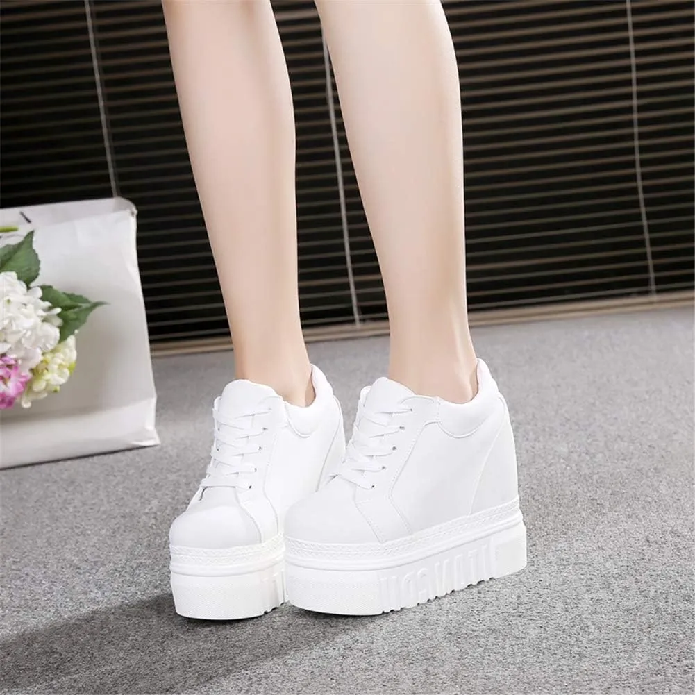 ACE SHOCK Women Fashion Platform Sneakers High Hidden Heel Wedge Walking Shoes Brides Wedding Shoes