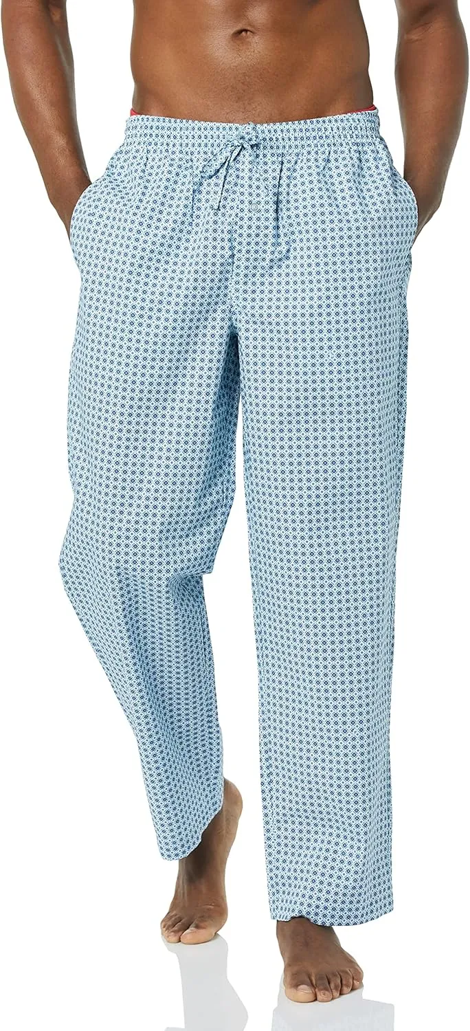 Amazon Essentials Men's Straight-Fit Woven Pajama Pant with Pockets