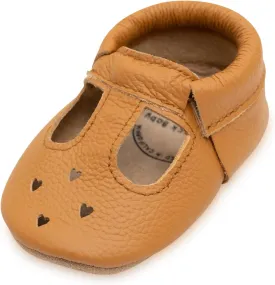 BirdRock Baby Mary Jane Moccasins - Genuine Leather Soft Sole Baby Girl Shoes for Newborns, Infants, Babies, and Toddlers
