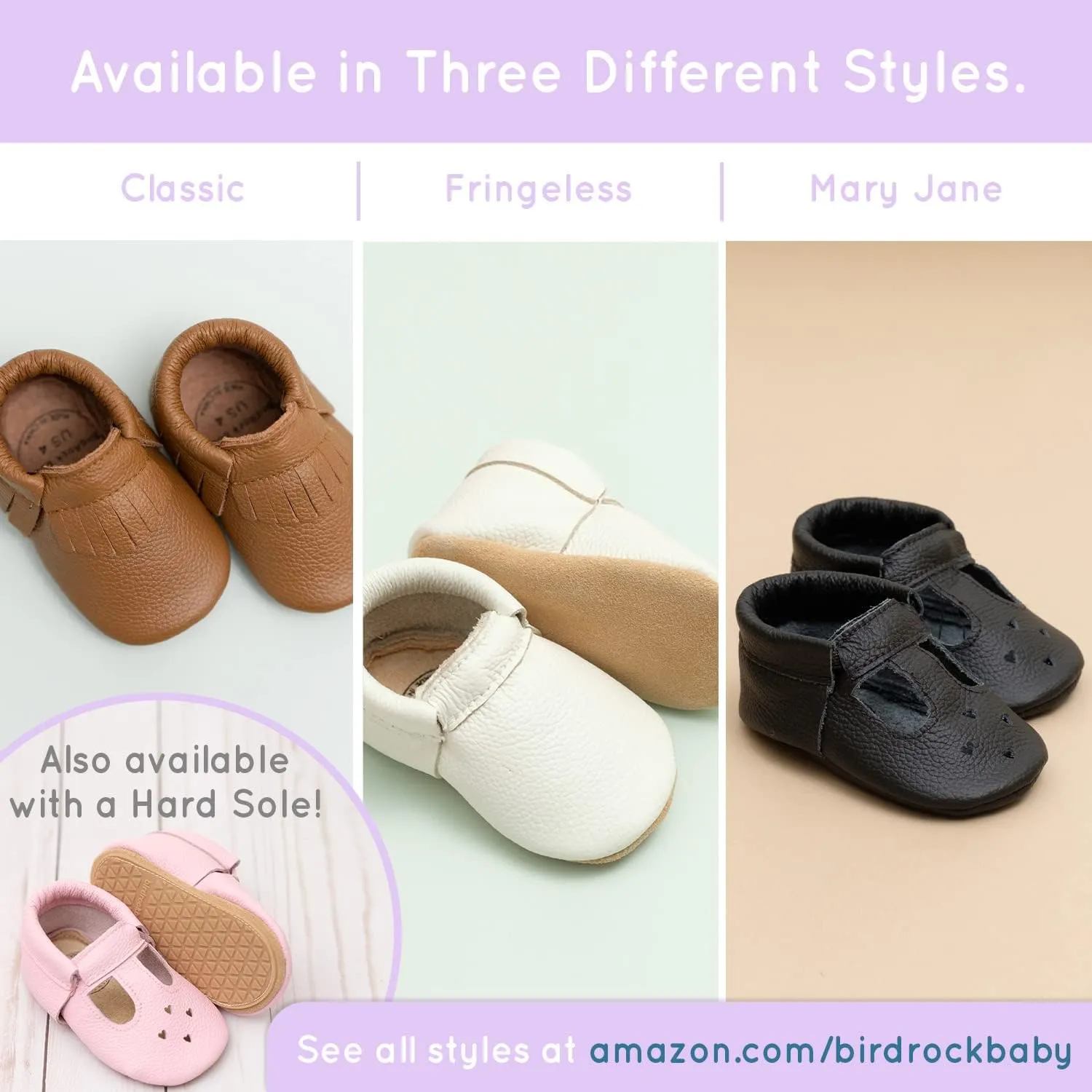 BirdRock Baby Mary Jane Moccasins - Genuine Leather Soft Sole Baby Girl Shoes for Newborns, Infants, Babies, and Toddlers