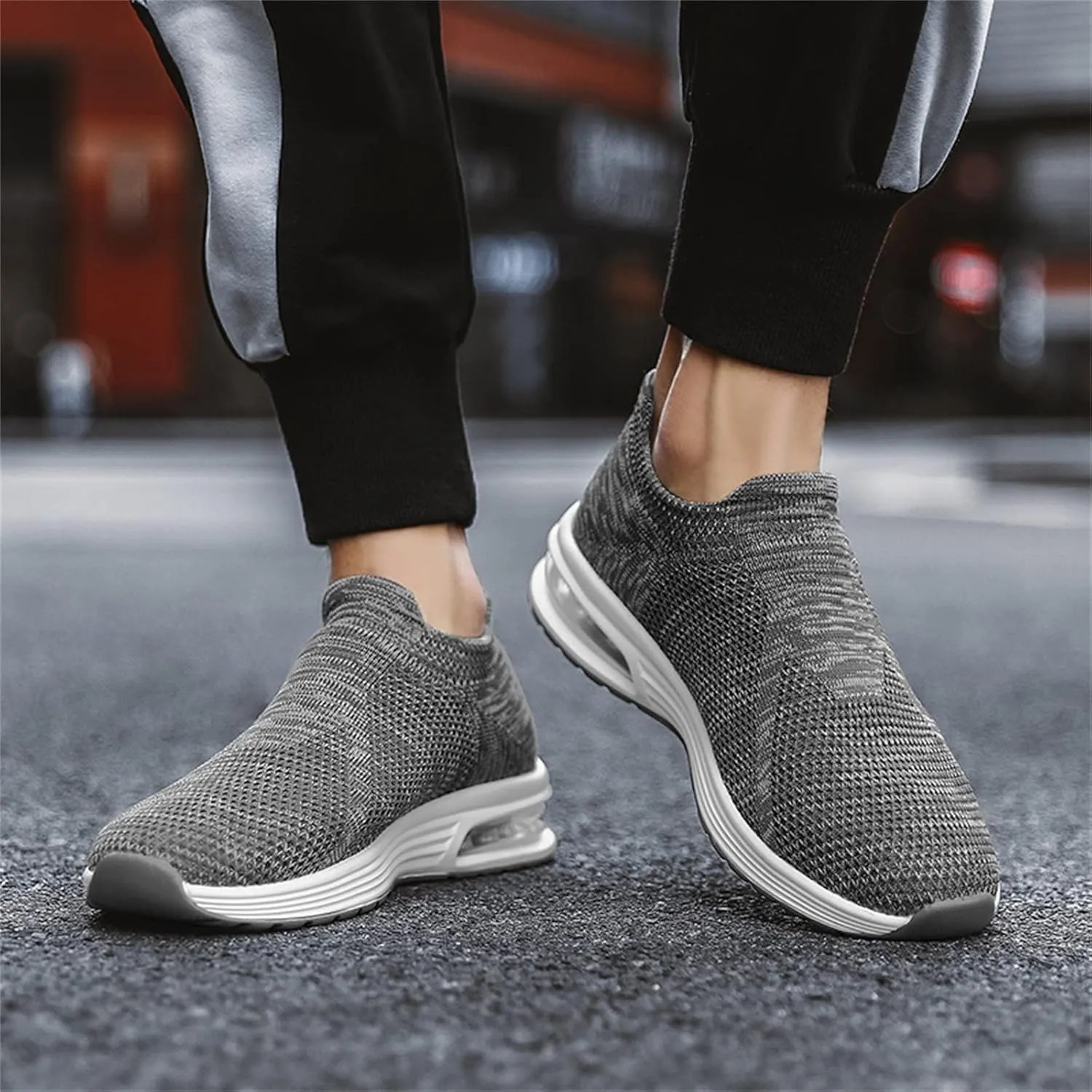 Breathable Walking Shoes for Men Lightweight Breathable Slip on Running Shoe Men's Classic Casual Walking Shoes