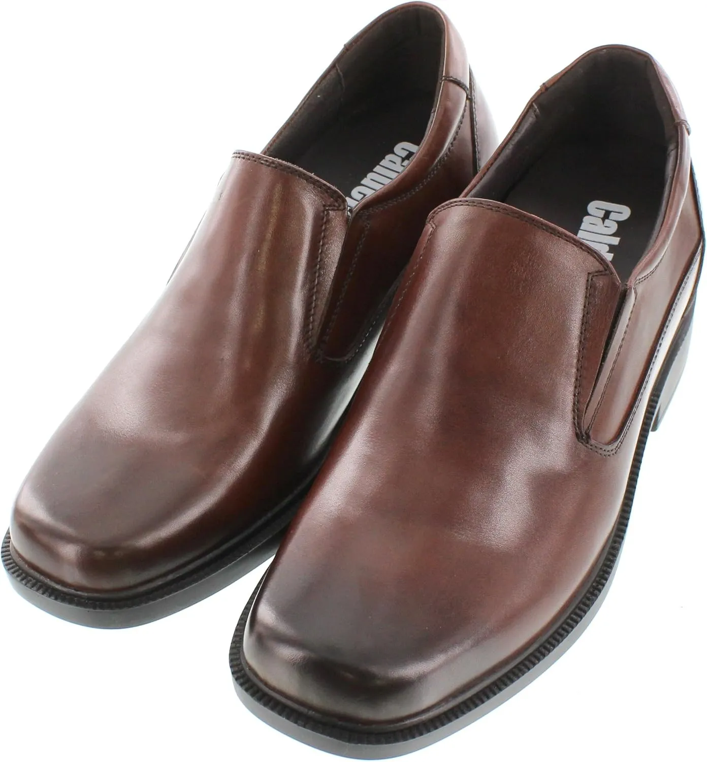 Calden Men's Invisible Height Increasing Elevator Shoes - Dark Brown Leather Slip-on Lightweight Casual Loafers - 3.3 Inches Taller - K31713 - Size 7.5 D(M) US