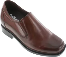 Calden Men's Invisible Height Increasing Elevator Shoes - Dark Brown Leather Slip-on Lightweight Casual Loafers - 3.3 Inches Taller - K31713 - Size 7.5 D(M) US