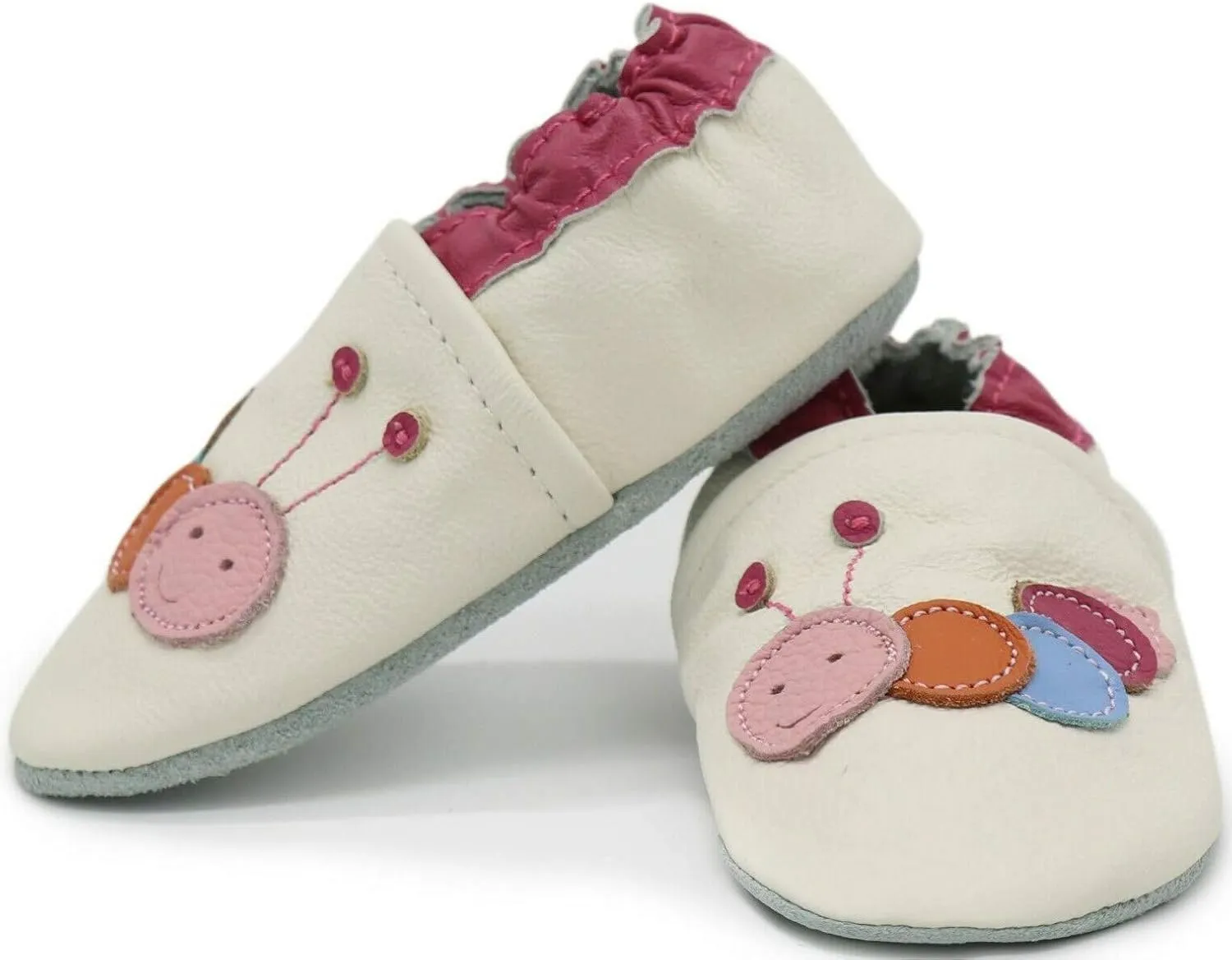Carozoo Black Cat White S Unisex Baby Soft Sole Leather Shoes