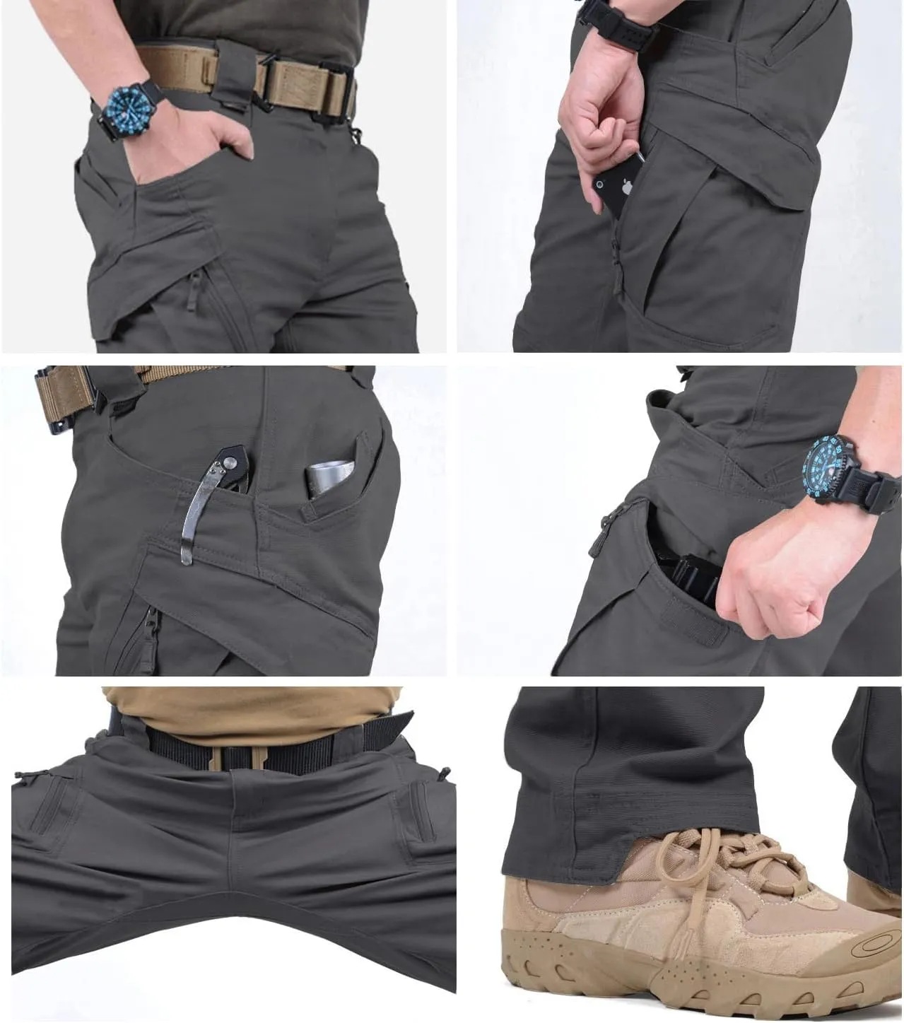 CARWORNIC Gear Men's Hiking Tactical Pants Lightweight Cotton Outdoor Military Combat Cargo Trousers