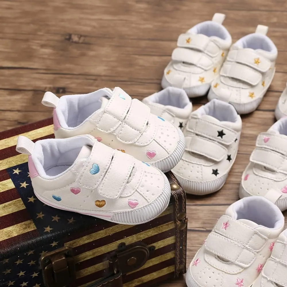 Clowora Baby Boys Girls Shoes Non-Slip Rubber Sole Sneakers Infant First Walking Toddler Crib Shoes Newborn Loafers Flats.