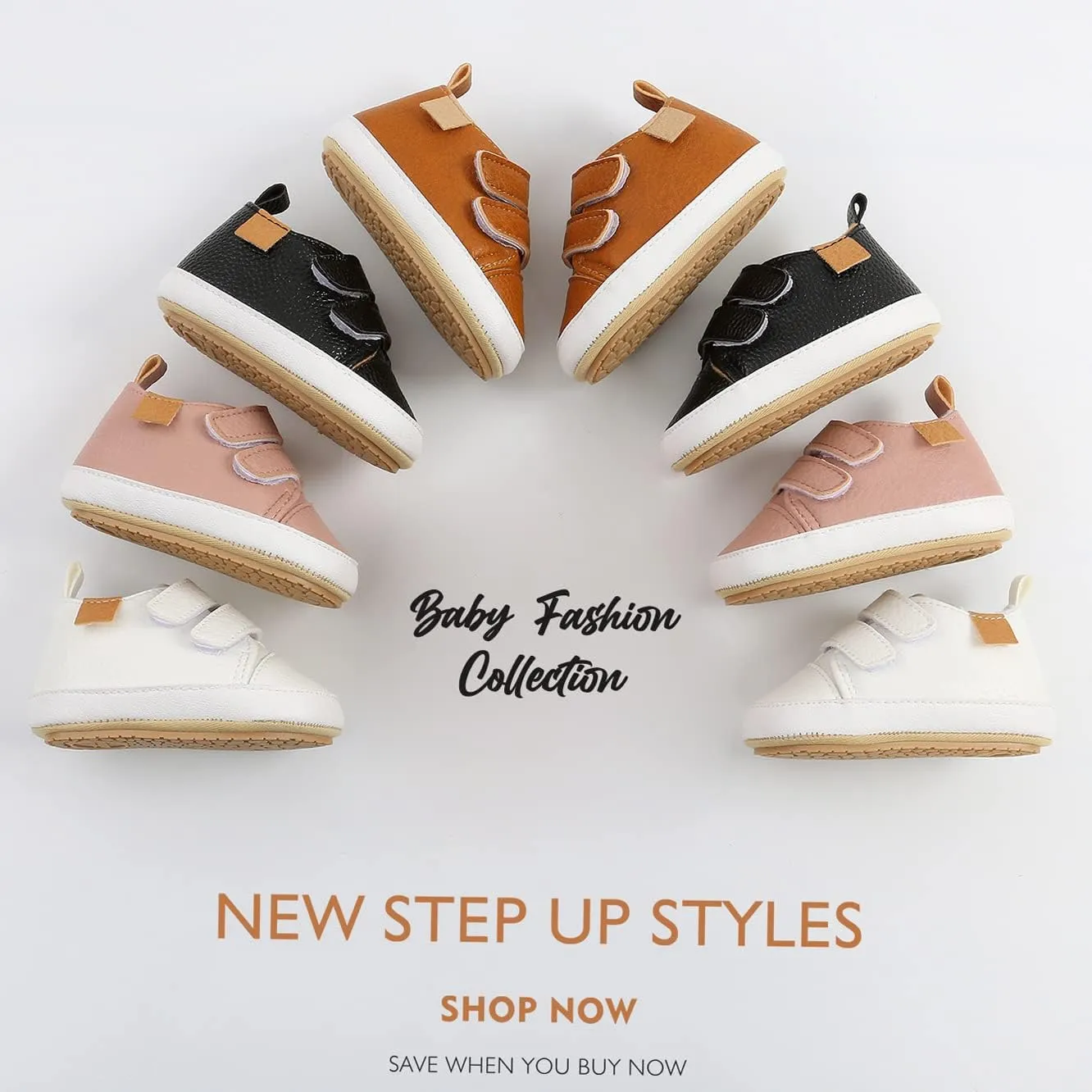 Clowora Baby Boys Girls Shoes Non-Slip Rubber Sole Sneakers Infant First Walking Toddler Crib Shoes Newborn Loafers Flats.