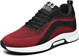 Couple Men's Elevator Shoes Men's Casual Mesh Trainers Lightweight Breathable Lace Up Sports Shoes Vintage Mens Sneaker