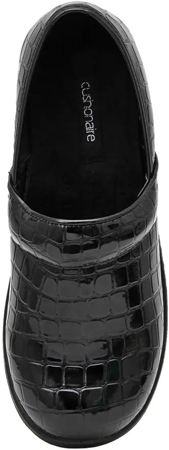 CUSHIONAIRE Women's Claire Slip-On Clog, Vegan Leather, Memory Foam, Lightweight Comfort Clog with 1.5-Inch Heel