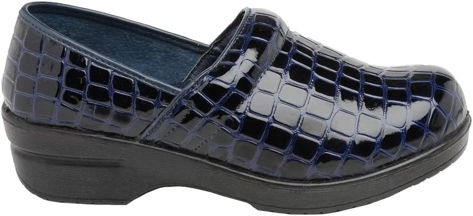 CUSHIONAIRE Women's Claire Slip-On Clog, Vegan Leather, Memory Foam, Lightweight Comfort Clog with 1.5-Inch Heel