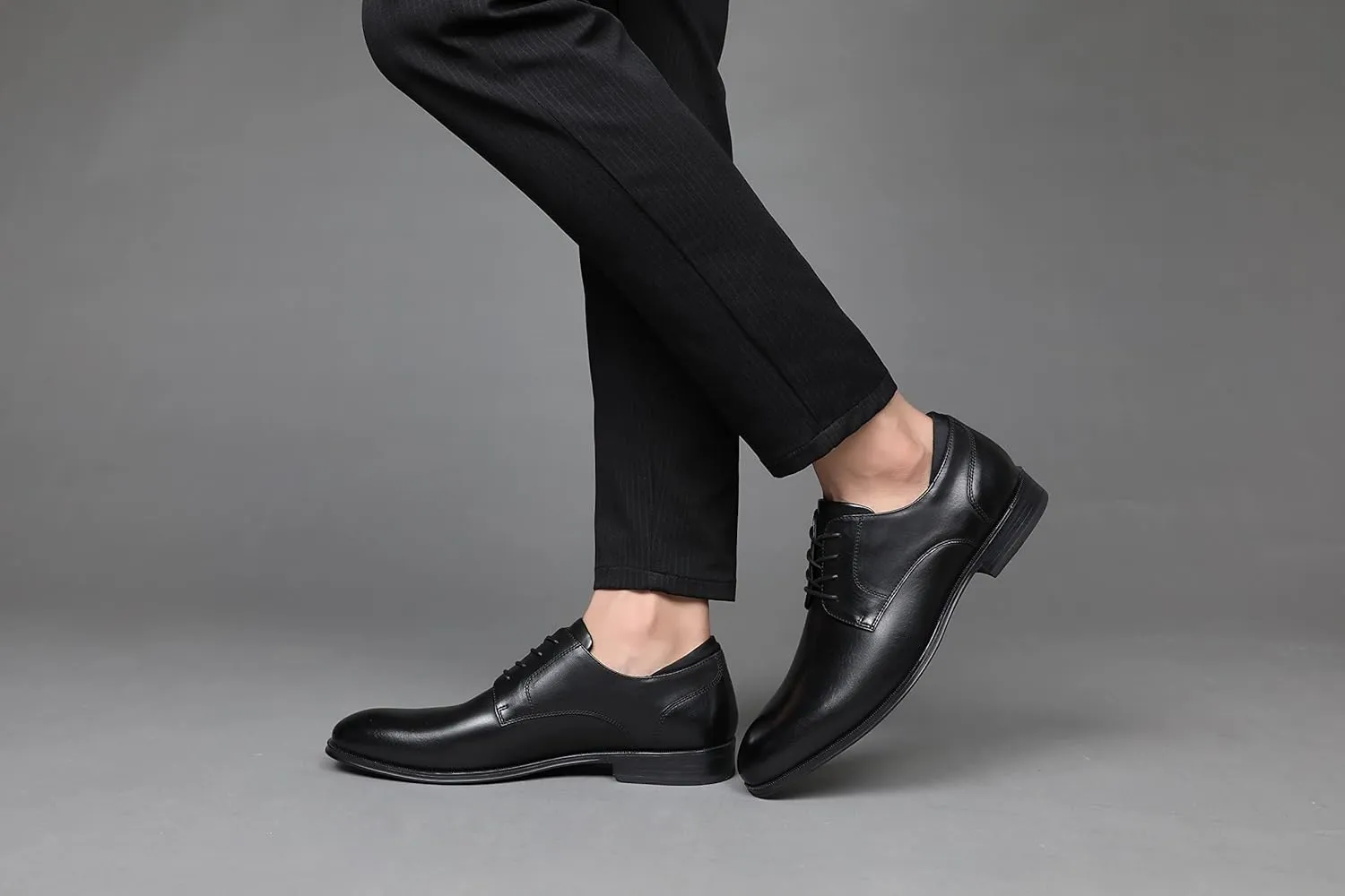 DECARSDZ Mens Classic Formal Oxford Lace Up Wedding Pointed Toe Dress Shoes Black