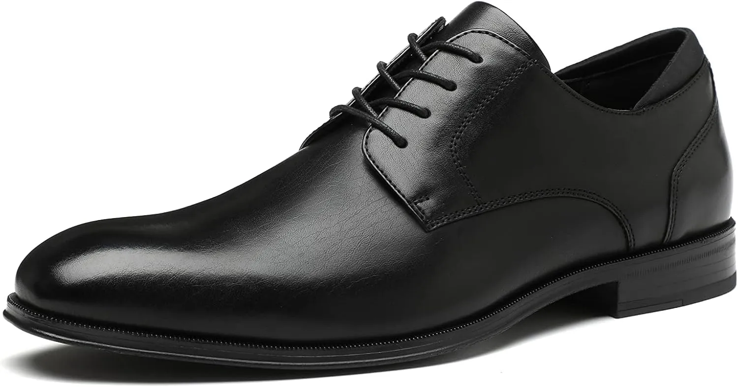 DECARSDZ Mens Classic Formal Oxford Lace Up Wedding Pointed Toe Dress Shoes Black