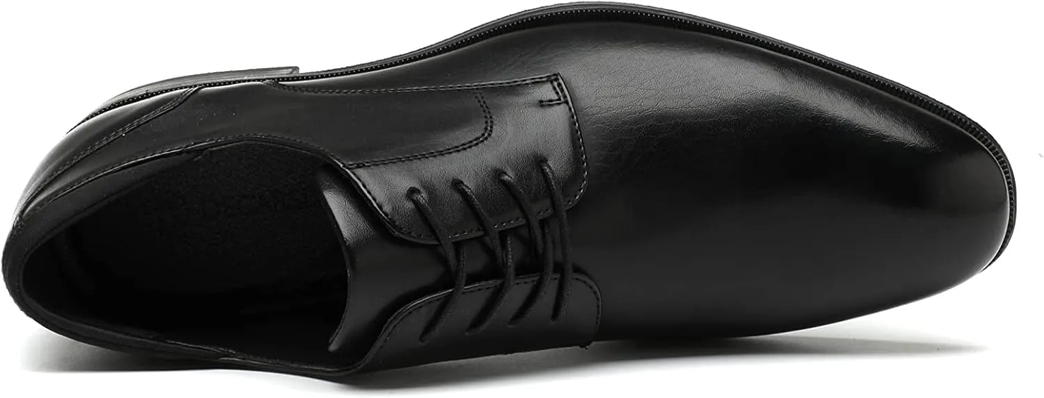 DECARSDZ Mens Classic Formal Oxford Lace Up Wedding Pointed Toe Dress Shoes Black