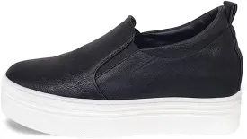 epdavin Women's Casual Leather Hidden Wedges Slip On Platform Sneakers Shoes