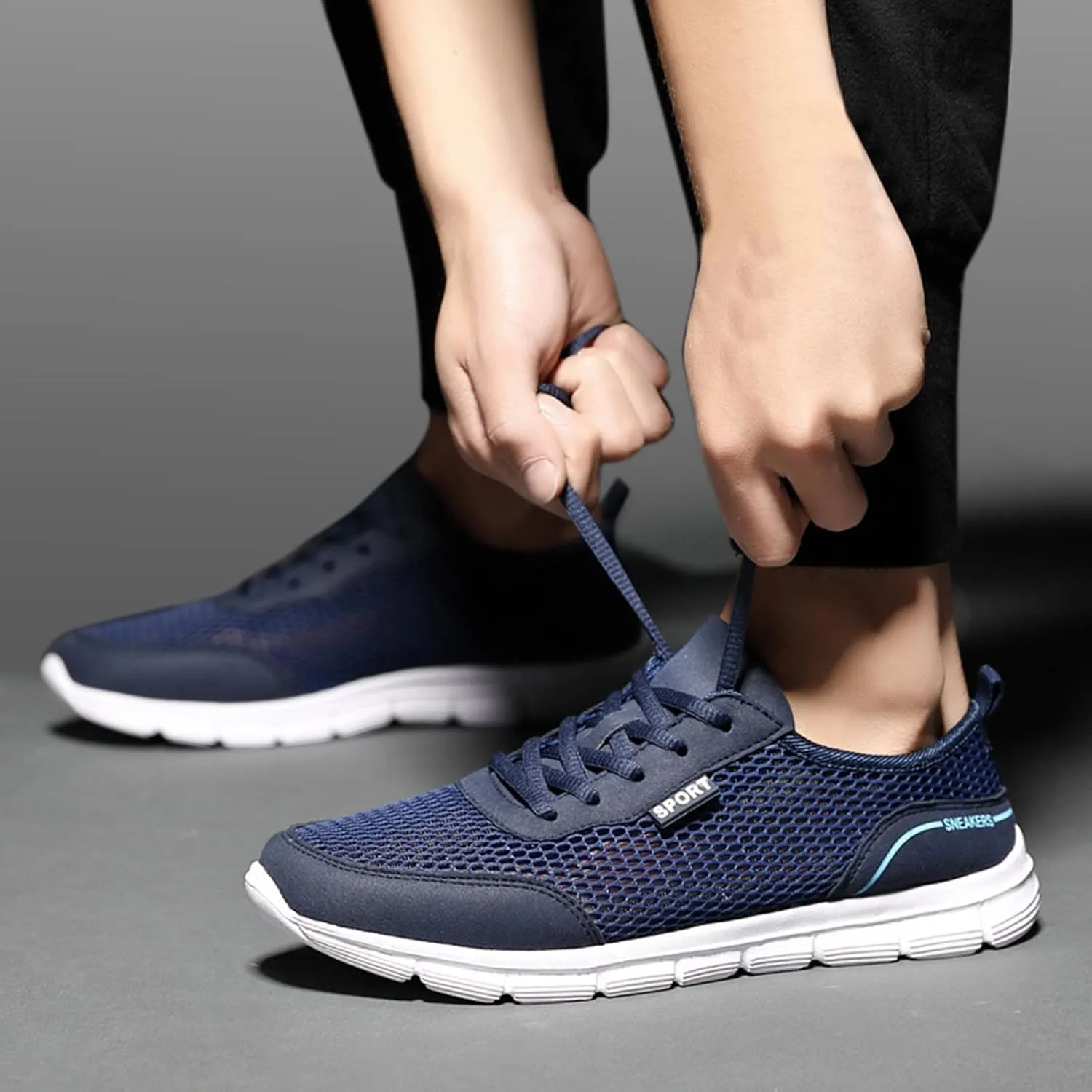 Grounded Footwear for Men Comfortable Breathable Stretch Canvas Slip on Sneaker Men's Breathable Barefoot Shoes