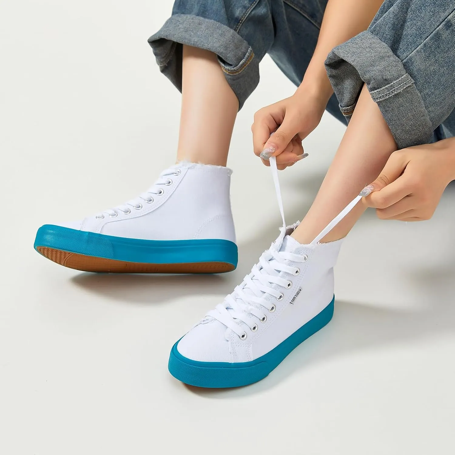 hash bubbie Unisex Canvas High top Sneakers Women's Classic Fashion High Tops Canvas Shoes Casual Tennis Shoes for Men