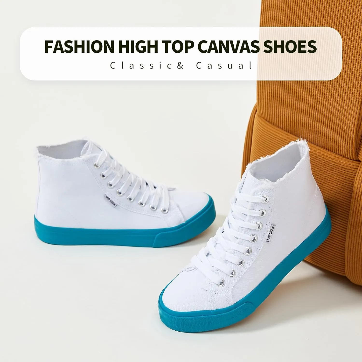 hash bubbie Unisex Canvas High top Sneakers Women's Classic Fashion High Tops Canvas Shoes Casual Tennis Shoes for Men