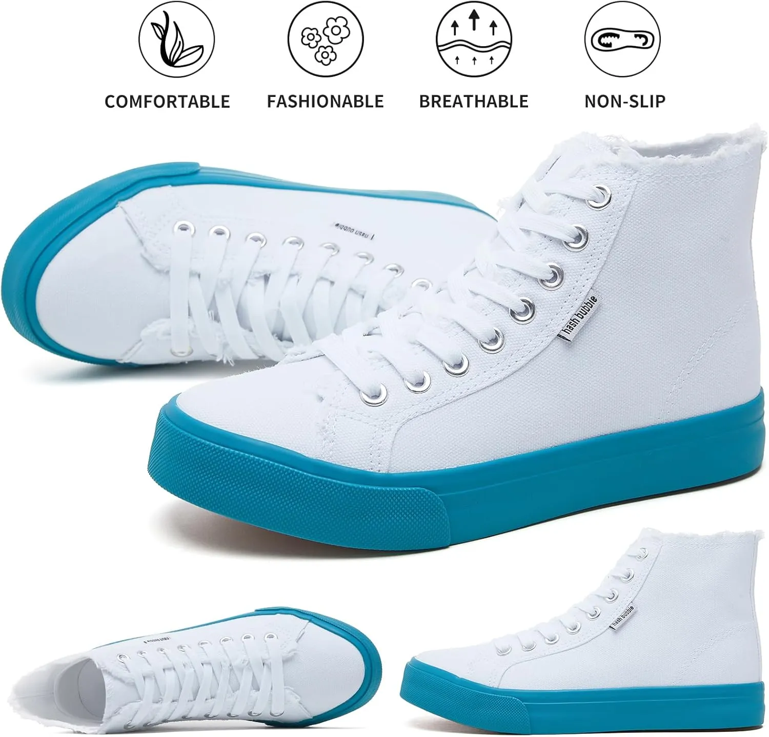 hash bubbie Unisex Canvas High top Sneakers Women's Classic Fashion High Tops Canvas Shoes Casual Tennis Shoes for Men