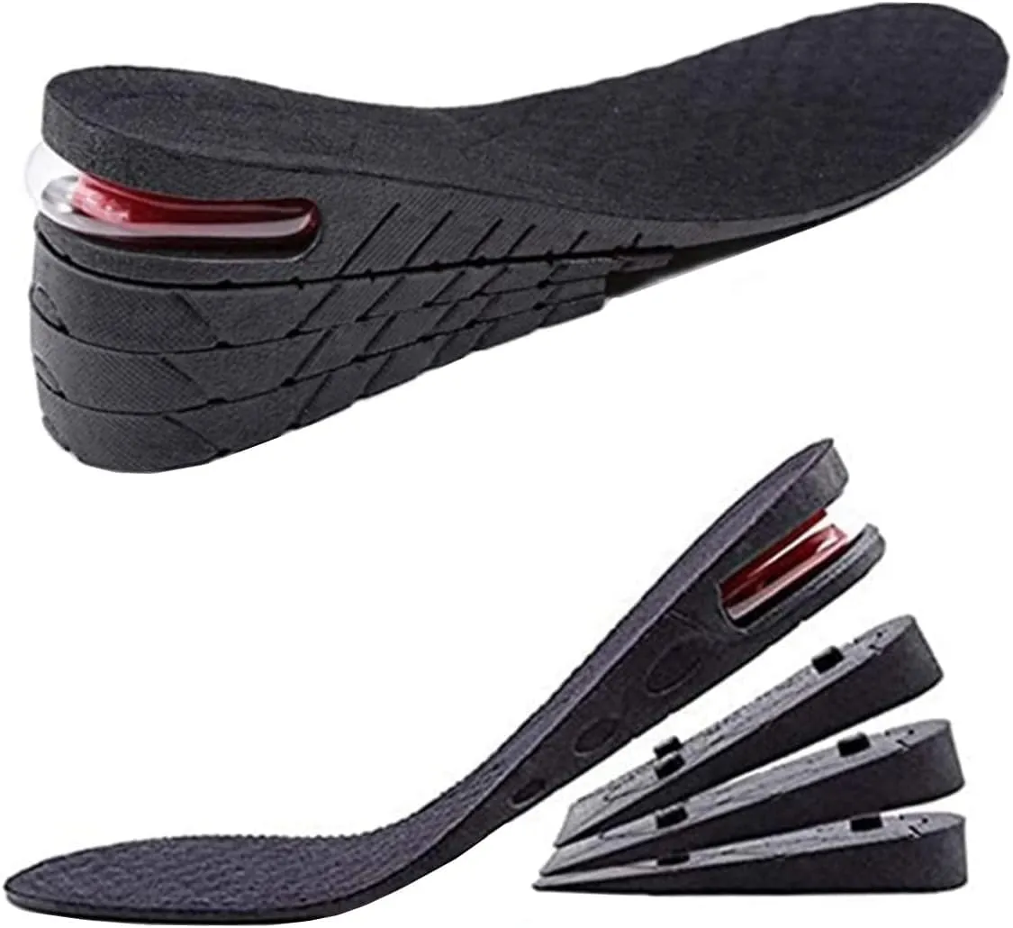 Height Increase Insoles for Men, 4 Layers Shoe Height Inserts to Make You Taller, Multi-Layer Invisible Boosting Lifts Soles for Women Kit with Air Cushion Heel Height 3.54 Inch