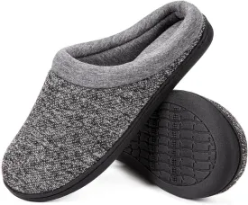 HomeTop Women's Knit Memory Foam Slippers Warm Soft House Shoes with Anti-slip Sole