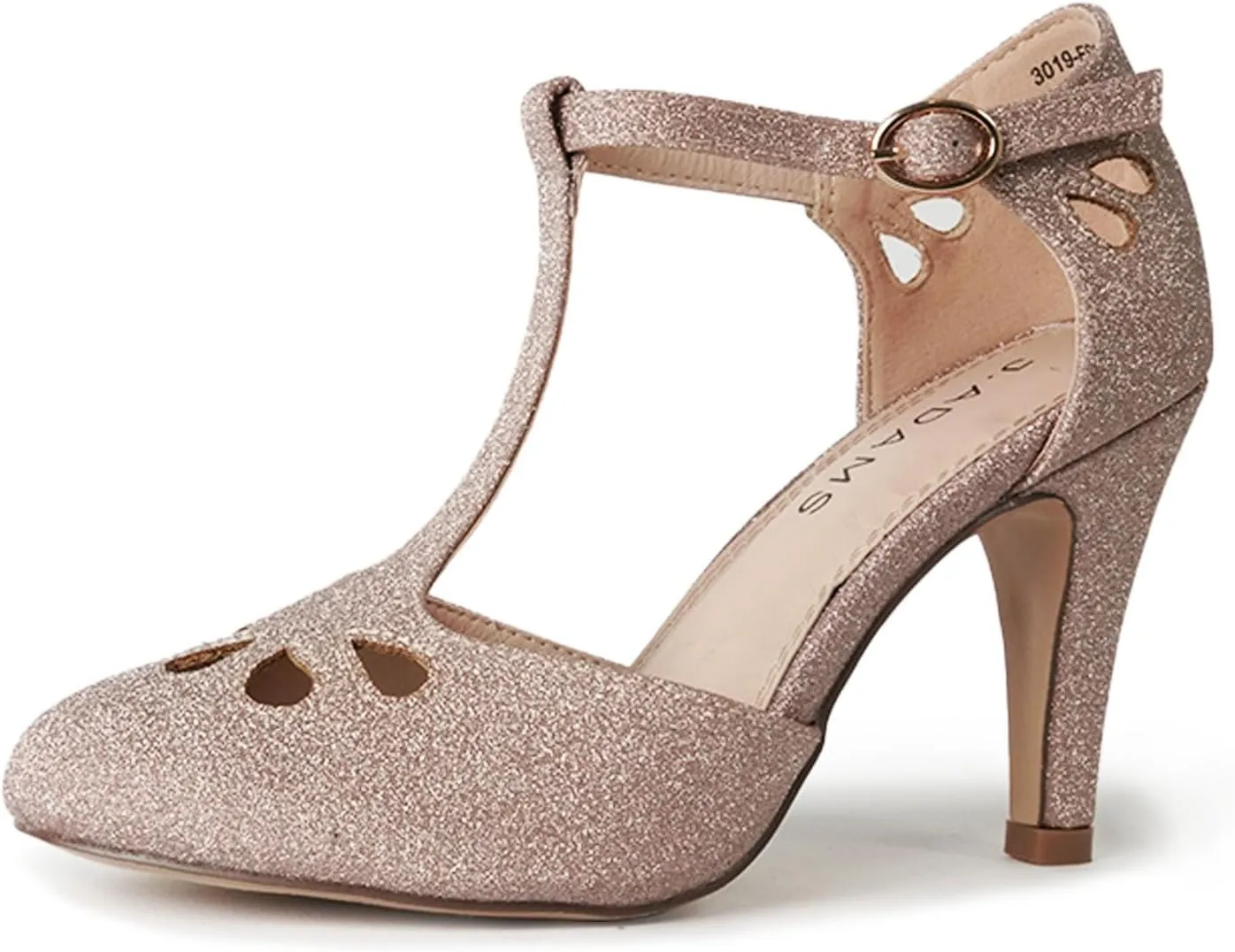J. Adams Pepper Mary Janes - Vintage Cutout Low Kitten Heels Retro T Strap Pumps