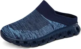 Jakcuz Men Mules Backless Sneakers Breathable Open Back Casual Slippers for Men
