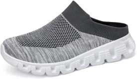 Jakcuz Men Mules Backless Sneakers Breathable Open Back Casual Slippers for Men