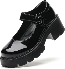Mary Jane Shoes Women Platform Mary Janes for Women Round Toe Chunky Heels Women's Pumps Fashion Classic Comfortable Dressy Business Casual Shoes Dress Shoes