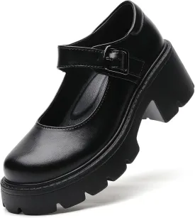 Mary Jane Shoes Women Platform Mary Janes for Women Round Toe Chunky Heels Women's Pumps Fashion Classic Comfortable Dressy Business Casual Shoes Dress Shoes