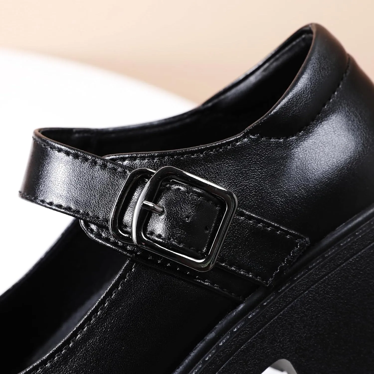 Mary Jane Shoes Women Platform Mary Janes for Women Round Toe Chunky Heels Women's Pumps Fashion Classic Comfortable Dressy Business Casual Shoes Dress Shoes