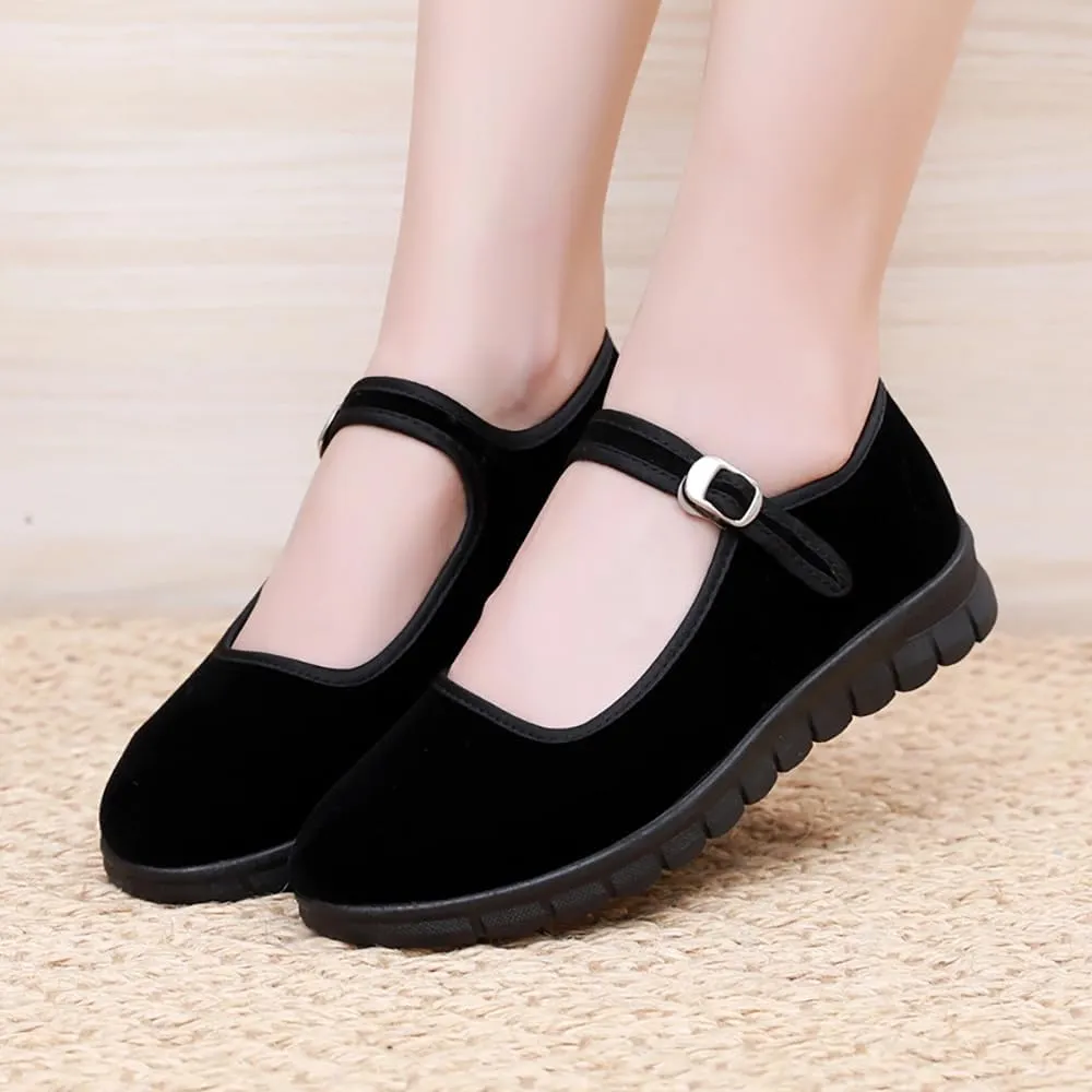 Mary Jane Shoes Women Velvet Flats ShoesChinese Shoes Yoga Ballet Dance Shoes