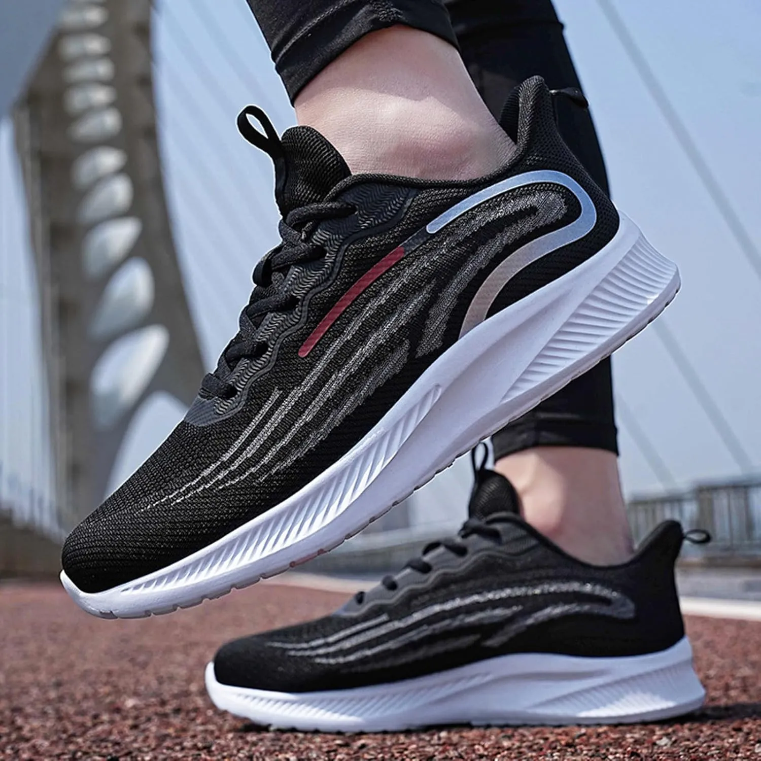 Men's Breathable Stretch Workout Shoes Lightweight Breathable Slip On Running Shoe Men's Business Casual Shoes