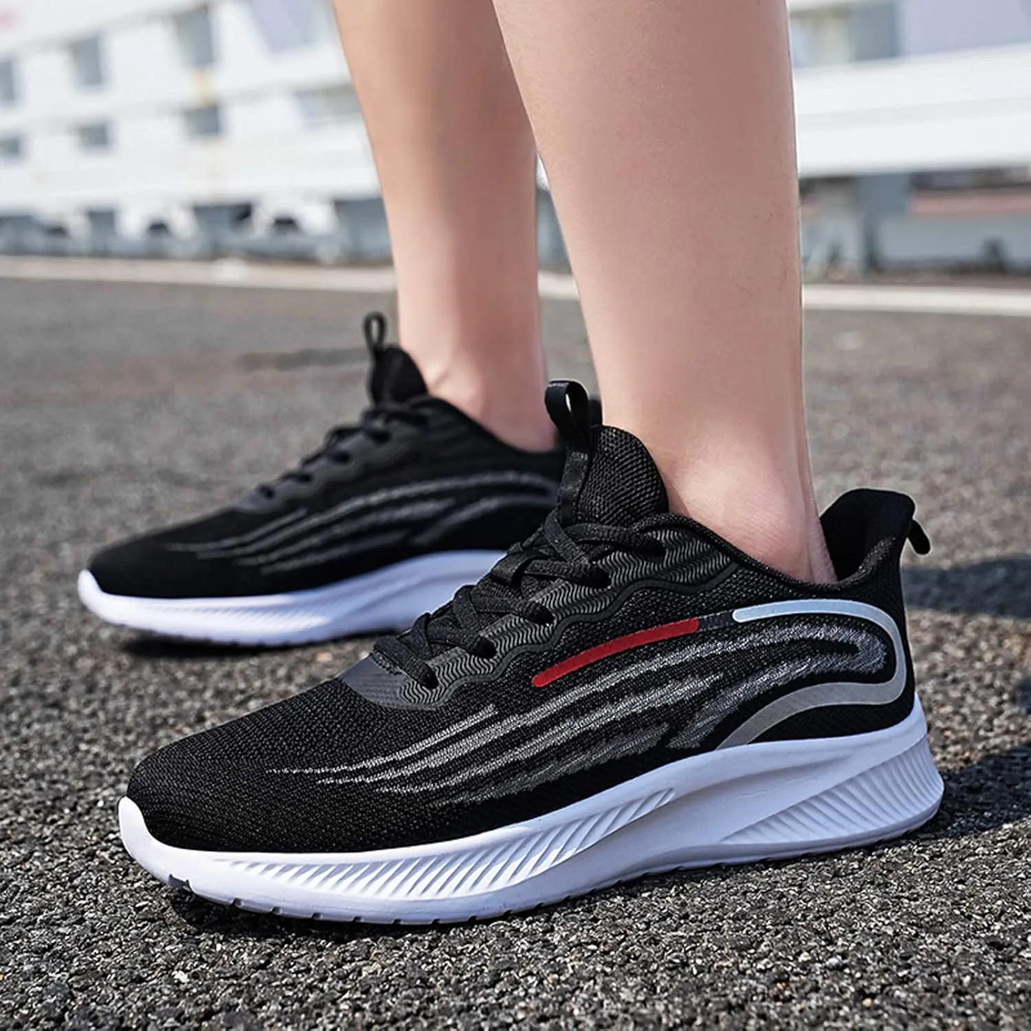 Men's Breathable Stretch Workout Shoes Lightweight Breathable Slip On Running Shoe Men's Business Casual Shoes