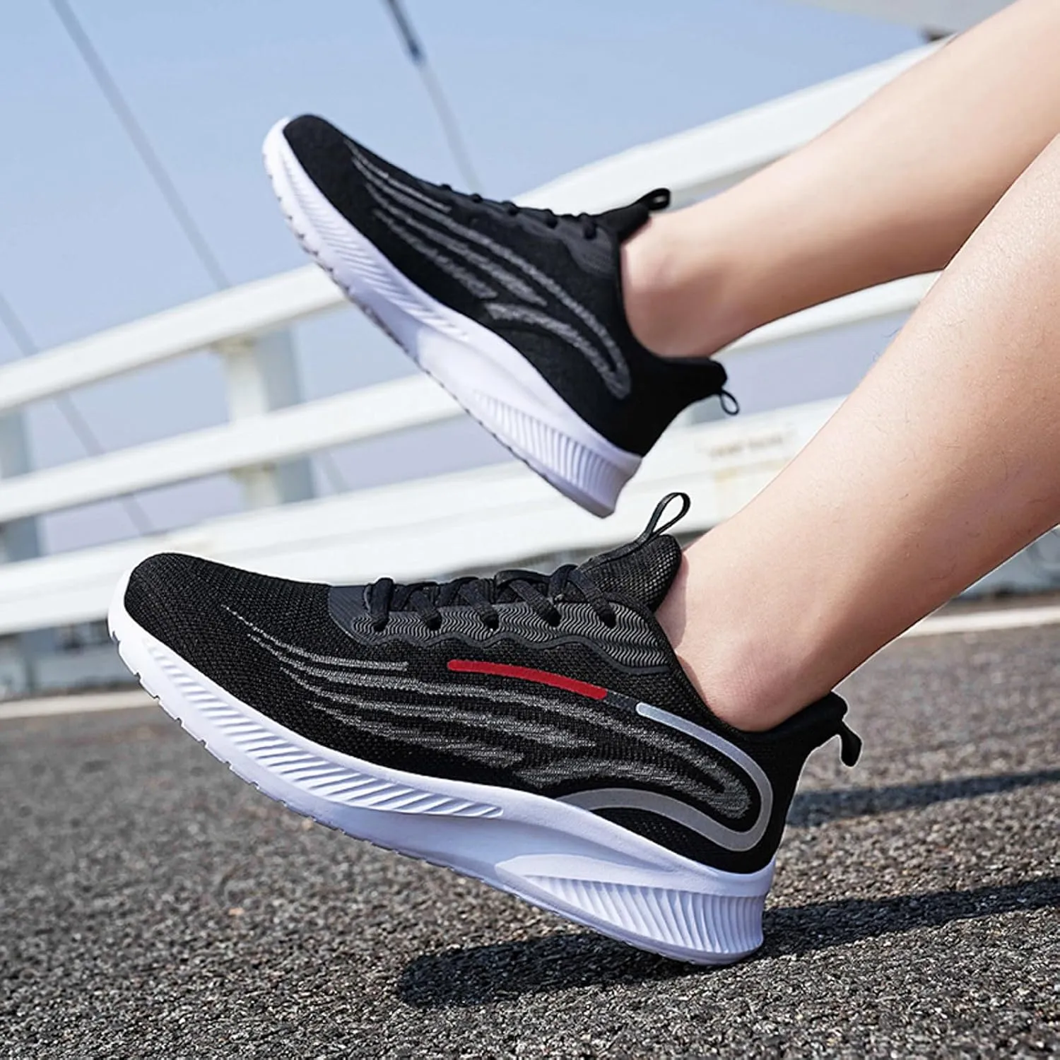 Men's Breathable Stretch Workout Shoes Lightweight Breathable Slip On Running Shoe Men's Business Casual Shoes