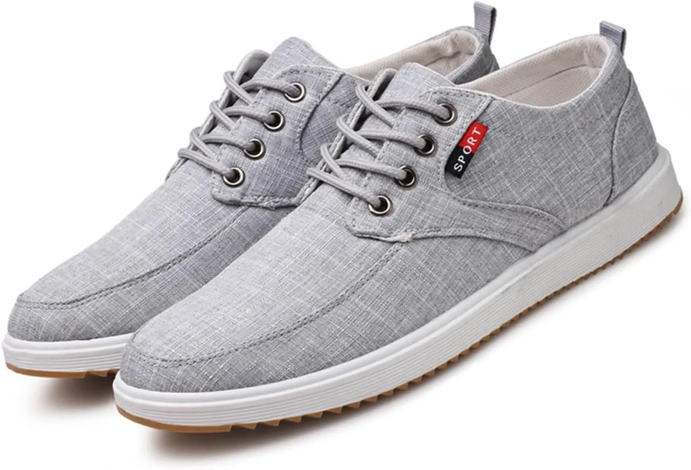 Mens Canvas Casual Sneakers Comfortable Non-Slip Walking Shoes Comfortable Lace-Up Work Shoes Golf Shoes Street Shoes