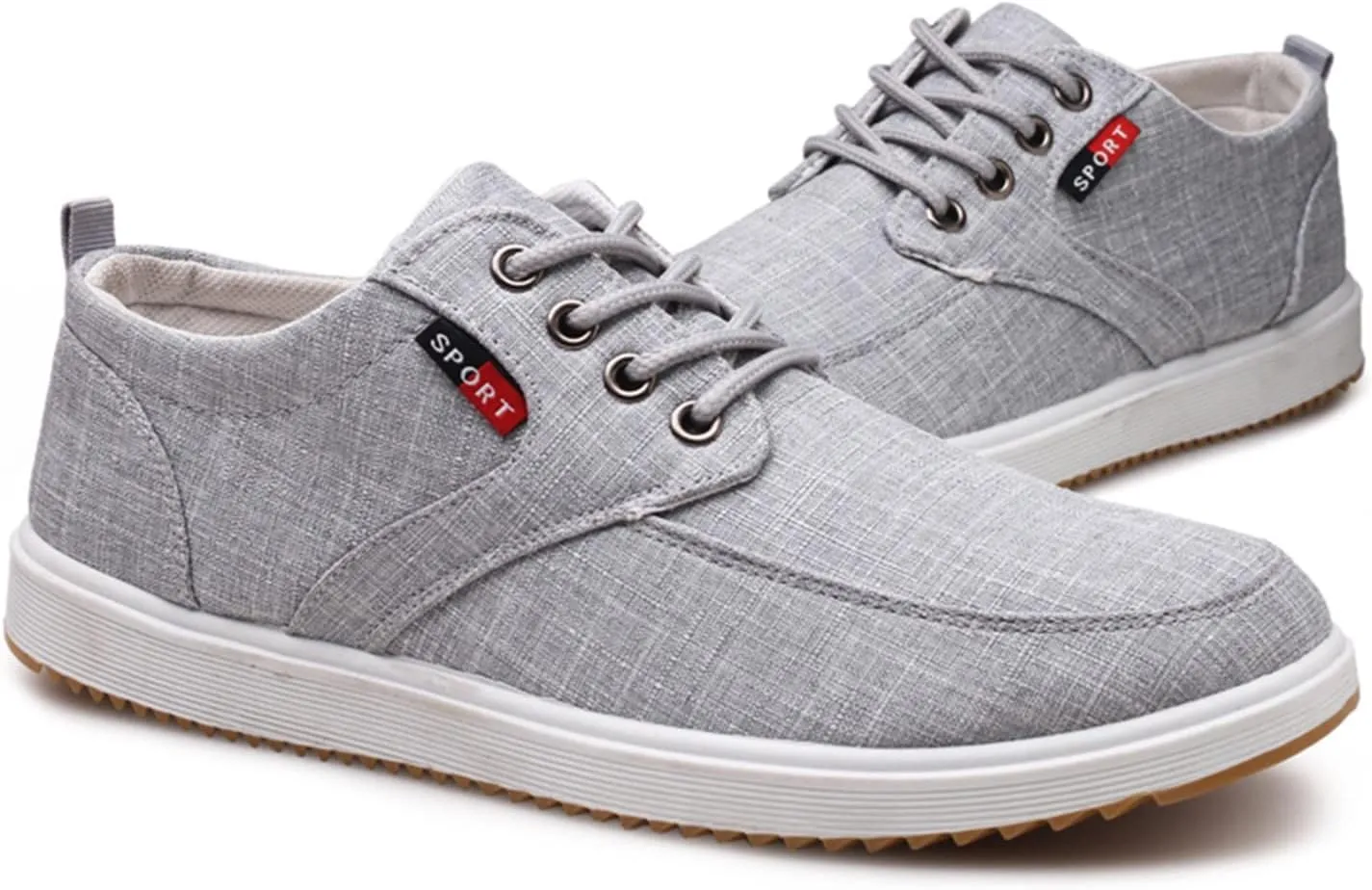 Mens Canvas Casual Sneakers Comfortable Non-Slip Walking Shoes Comfortable Lace-Up Work Shoes Golf Shoes Street Shoes