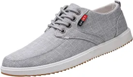 Mens Canvas Casual Sneakers Comfortable Non-Slip Walking Shoes Comfortable Lace-Up Work Shoes Golf Shoes Street Shoes