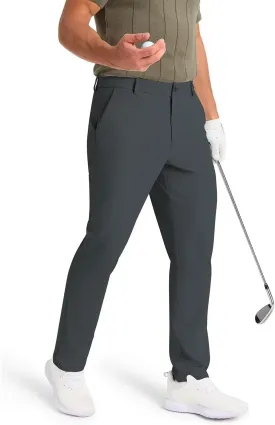 Mens Classic Fit Golf Pants Stretch Work Dress Pants 30''/32''/34'' Lightweight Casual Pants with Pockets