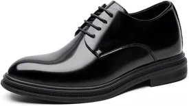 Mens Formal Elevator Shoes Leather Lace Dress Shoes Classic Fashoin Height Increase Wedding Party Oxford Shoes