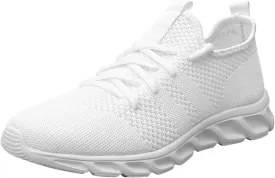Men's Lace Up Memory Foam Sneakers Lightweight Breathable Slip On Running Shoe Men's Comfortable Canvas Shoes