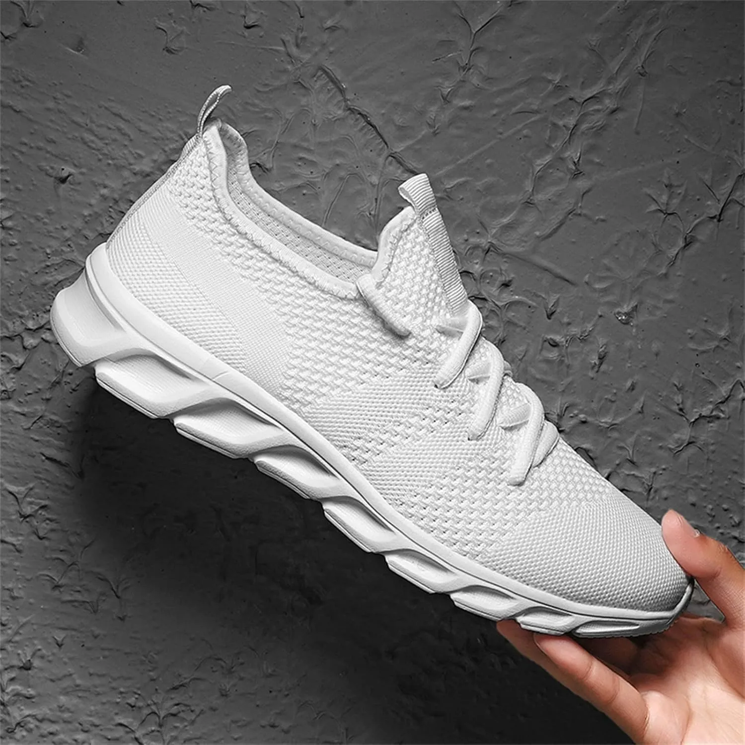 Men's Lace Up Memory Foam Sneakers Lightweight Breathable Slip On Running Shoe Men's Comfortable Canvas Shoes
