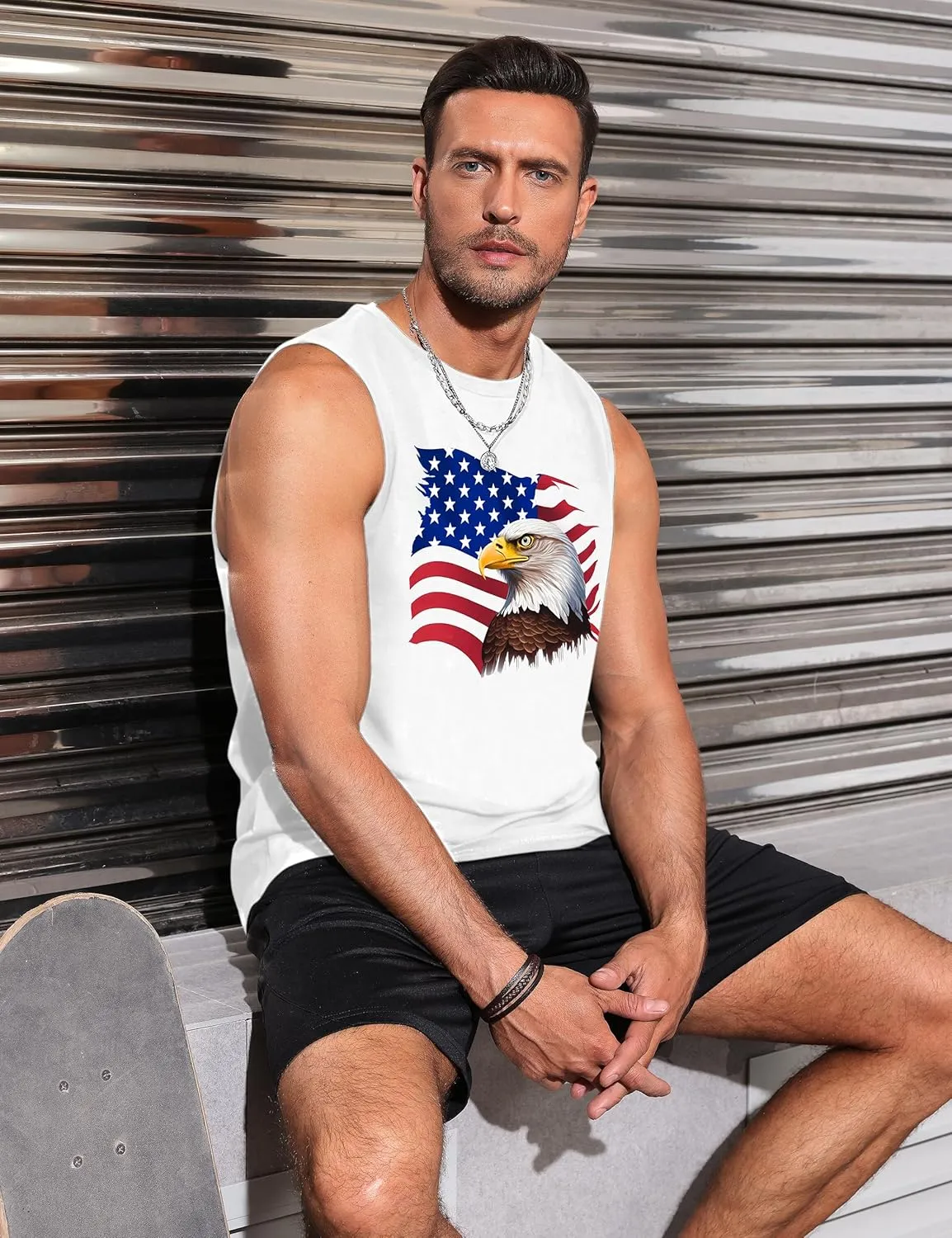 Mens Tank Tops Beach Summer Sleeveless Shirts Graphic Palm Tree Vacation Tanks Muscle Gym Tank Top