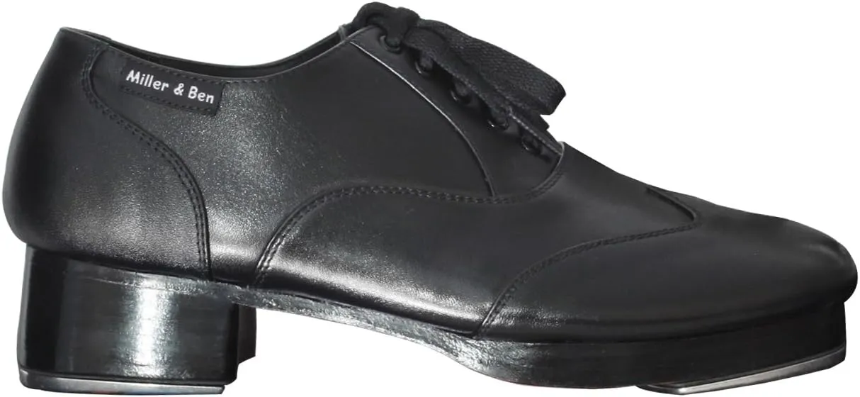 Miller & Ben Tap Shoes, Triple Threat, All Black Professional Tap Shoes