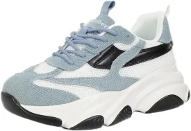 Niluber Women's Chunky Platform Sneakers-Slip On Breathable Running Shoes-Lightweight Glitter Rhinestone White Black Walking Shoes