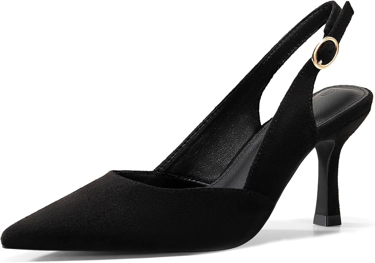 Rilista Women's Slingback Kitten Heels Closed Pointed Toe Wedding Party Dress Pumps Shoes