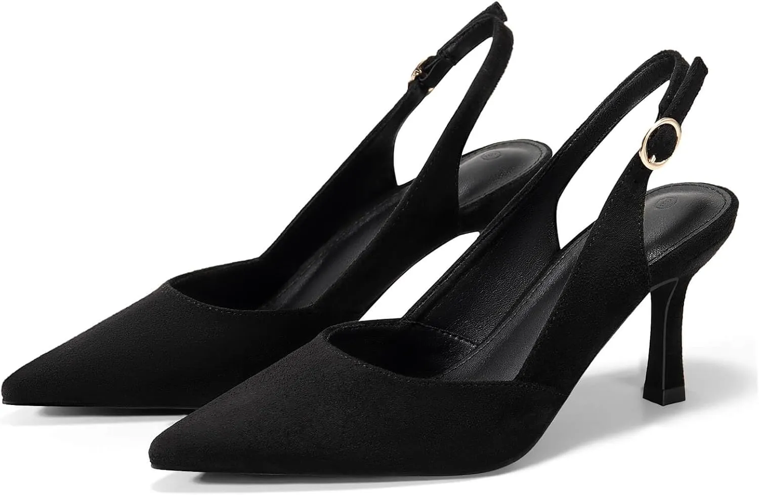 Rilista Women's Slingback Kitten Heels Closed Pointed Toe Wedding Party Dress Pumps Shoes