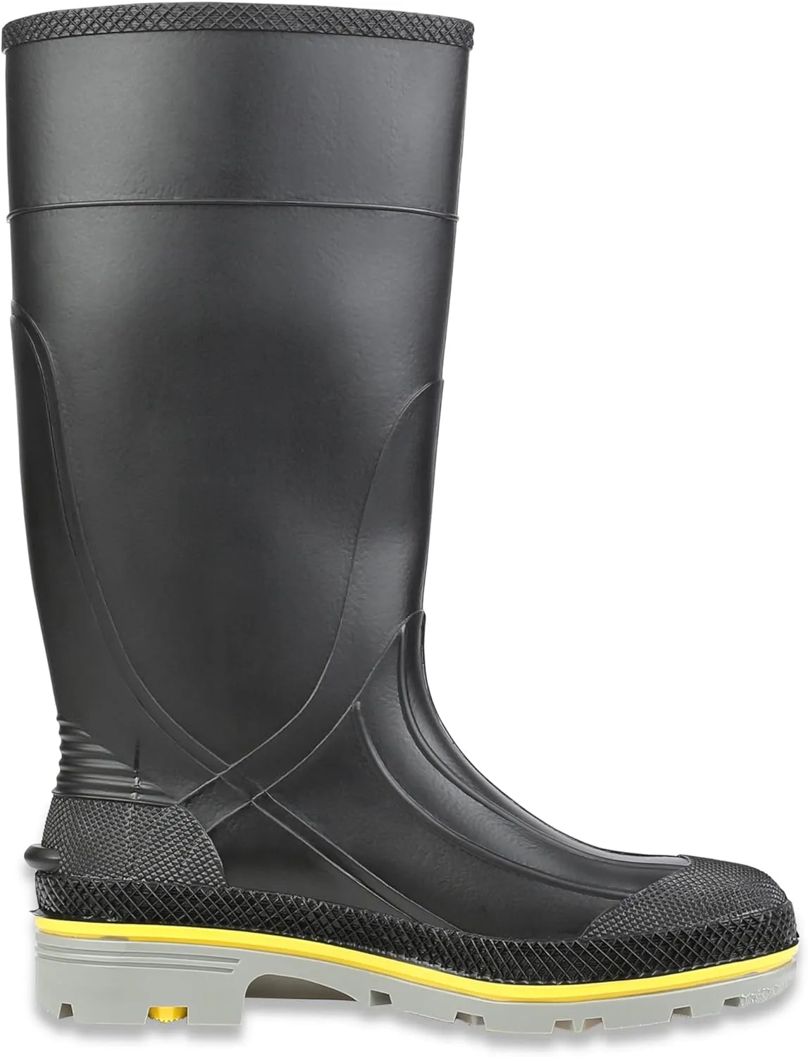 Servus XTP 15" PVC Chemical-Resistant Steel Toe Men's Work Boots, Black, Yellow & Gray, 11