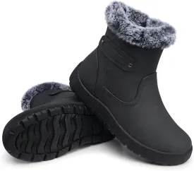 SHIBEVER Winter Boots for Women Snow: Waterproof Warm Womens Booties - Ankle Fur Lined Insulated Winter Boots