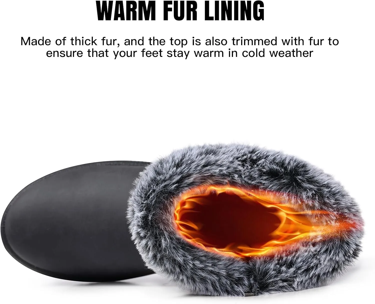 SHIBEVER Winter Boots for Women Snow: Waterproof Warm Womens Booties - Ankle Fur Lined Insulated Winter Boots
