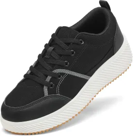 VZQ Platform Sneakers for Women,Comfortable Low Top Braided Womens Chunky Sneakers Casual Classic Tennis Shoes for Walking